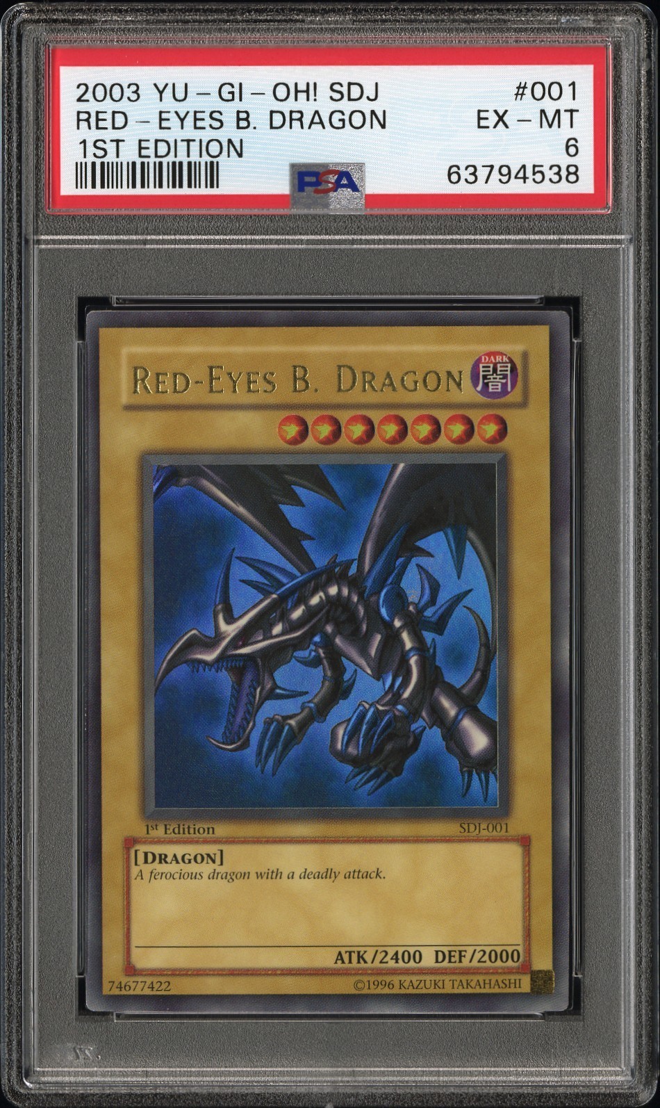 遊戯王英語版 2003 STARTER DECK: JOEY 1ST EDITION RED-EYES B. DRAGON #001 PSA6 鑑定済【中古】｜Basqueバスク