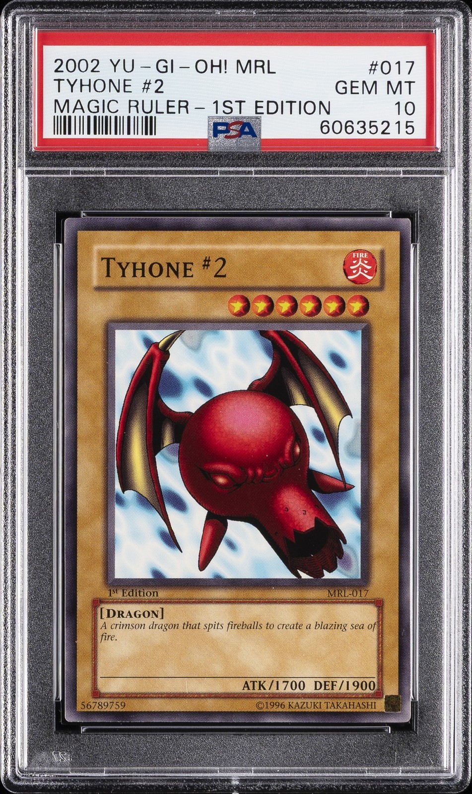 遊戯王英語版 2002 MRL-Magic Ruler Tyhone #2 1st Edition #017 PSA 10 鑑定済【中古】｜Basqueバスク
