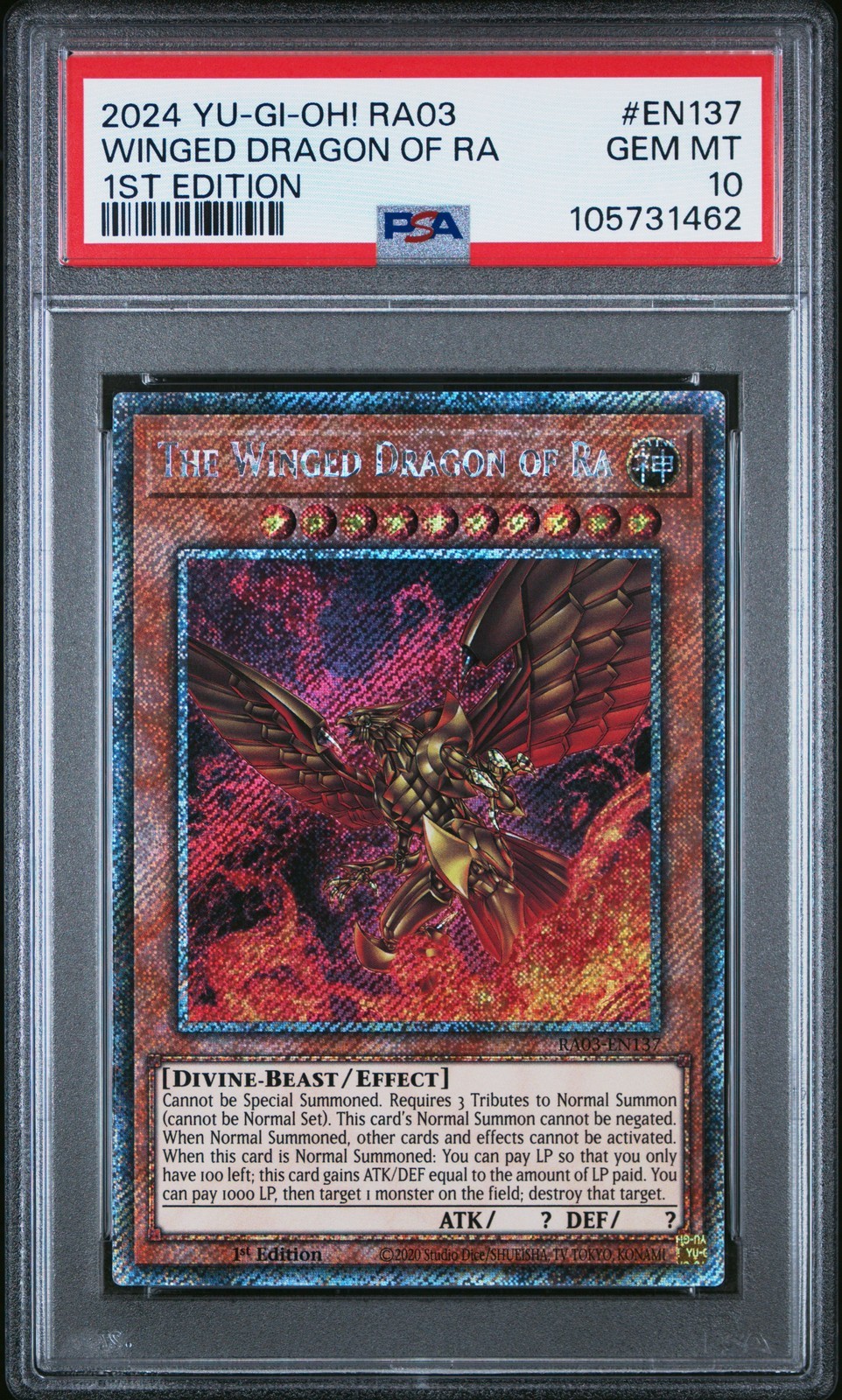 遊戯王英語版 2024 Quarter Century Bonanza RA03 THE WINGED DRAGON OF RA ラーの翼神竜 PSA 10 鑑定済【中古】|Basqueバスク