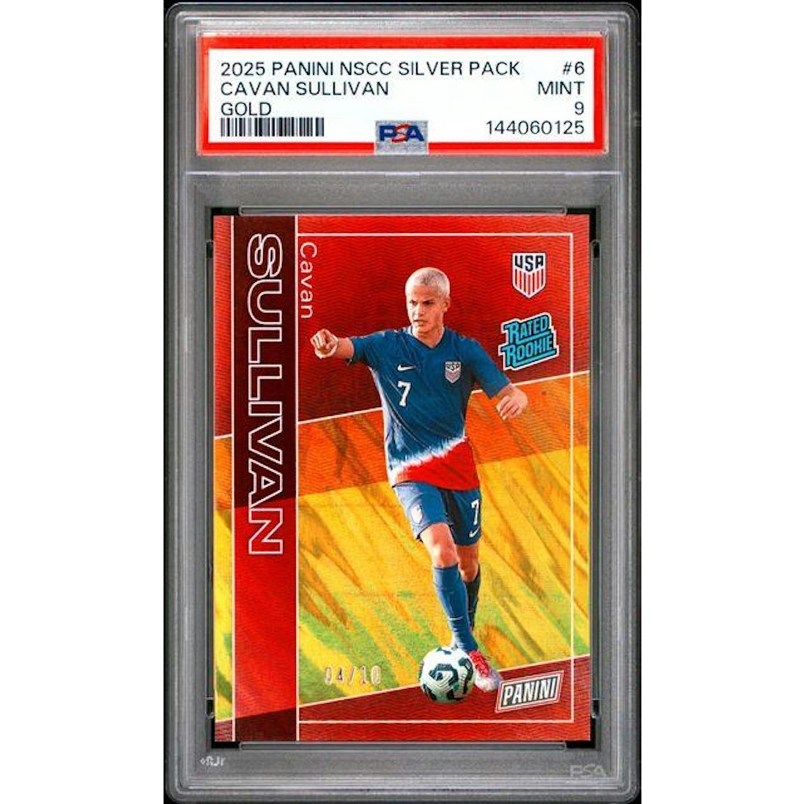 サッカー 2025 Panini NSCC Silver Pack キャヴァン・サリバン Gold /10 #6 PSA 9 鑑定済【中古】｜Basqueバスク