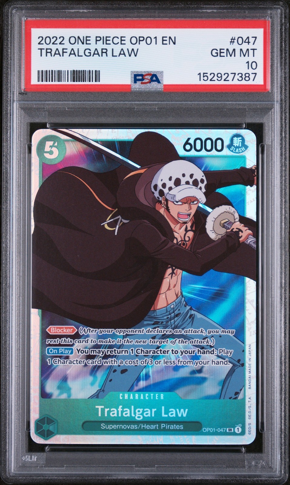 ワンピース英語版 2022 ONE PIECE OP01-ROMANCE DAWN TRAFALGAR LAW #047 PSA 10 鑑定済【中古】｜Basqueバスク
