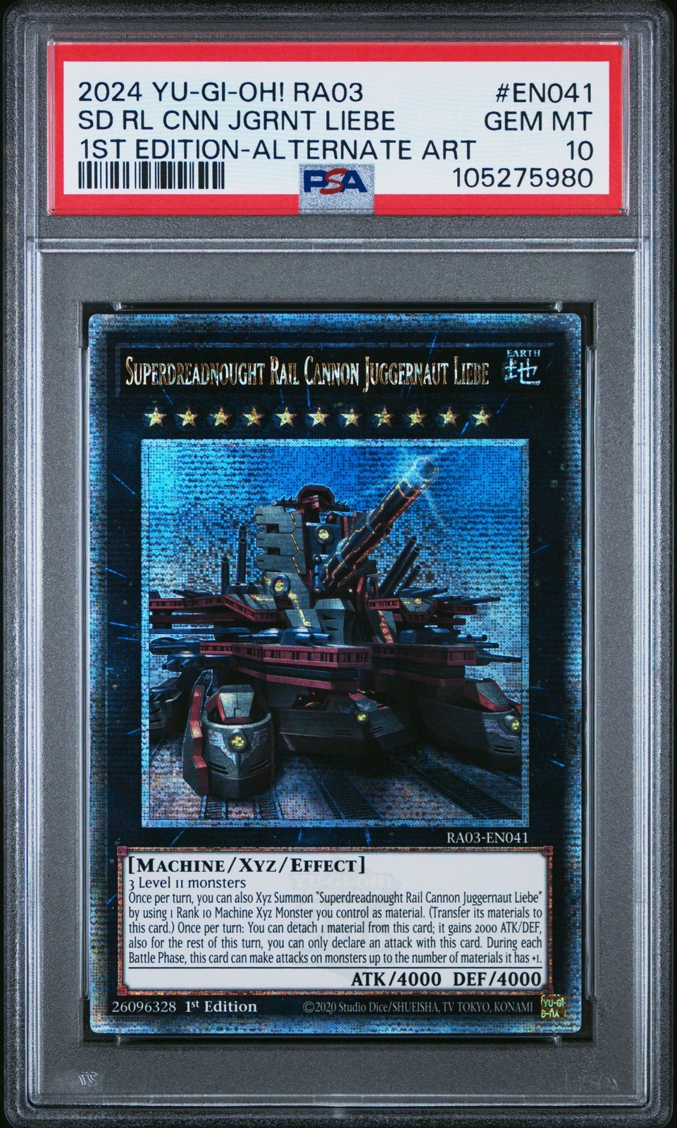 遊戯王英語版 2024 1ST ED ALTERNATE ART 超弩級砲塔列車ジャガーノート・リーベ PSA 10 鑑定済【中古】|Basqueバスク