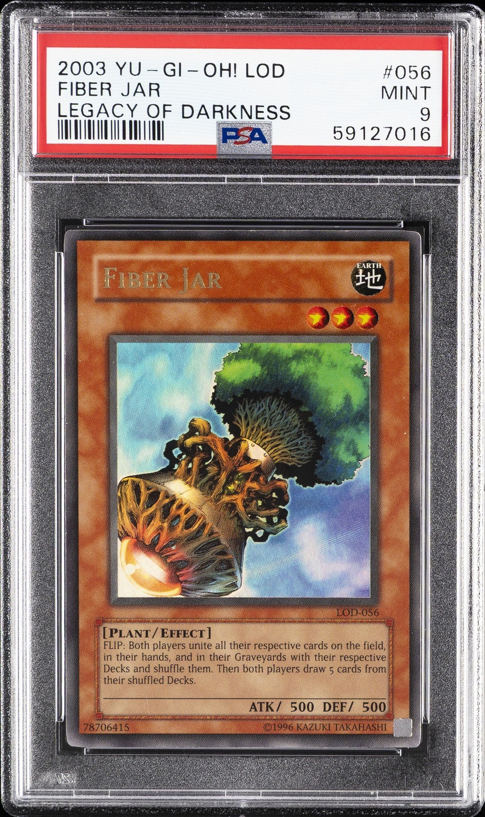 遊戯王英語版 2003 LOD-LEGACY OF DARKNESS FIBER JAR #056 PSA 9 鑑定済【中古】｜Basqueバスク