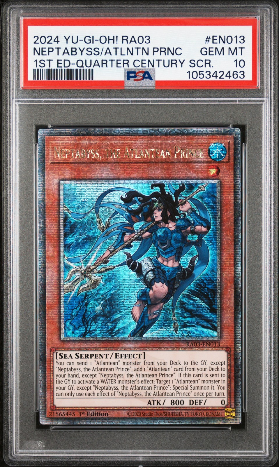 遊戯王英語版 2024 1ST ED-QUARTER CENTURY SCR NEPTABYSS, THE ATLANTEAN PRINCE PSA 10 鑑定済【中古】｜Basqueバスク