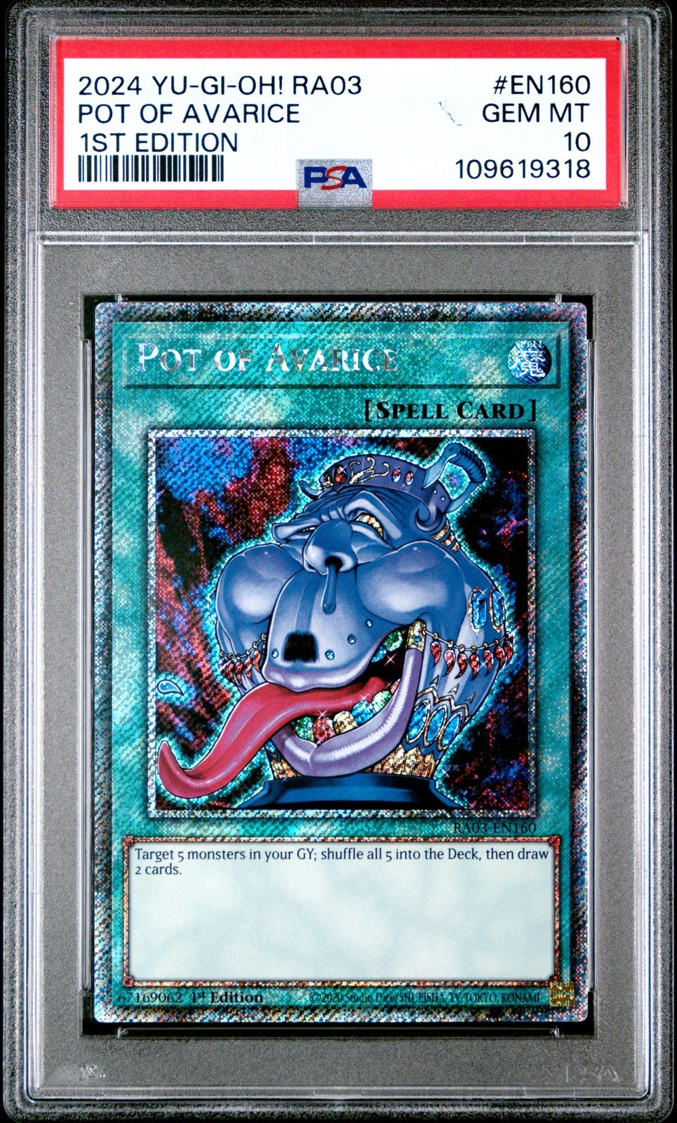 遊戯王英語版 2024 RA03-QUARTER CENTURY BONANZA POT OF AVARICE 1ST EDITION RA03 PSA10 鑑定済【中古】|Basqueバスク
