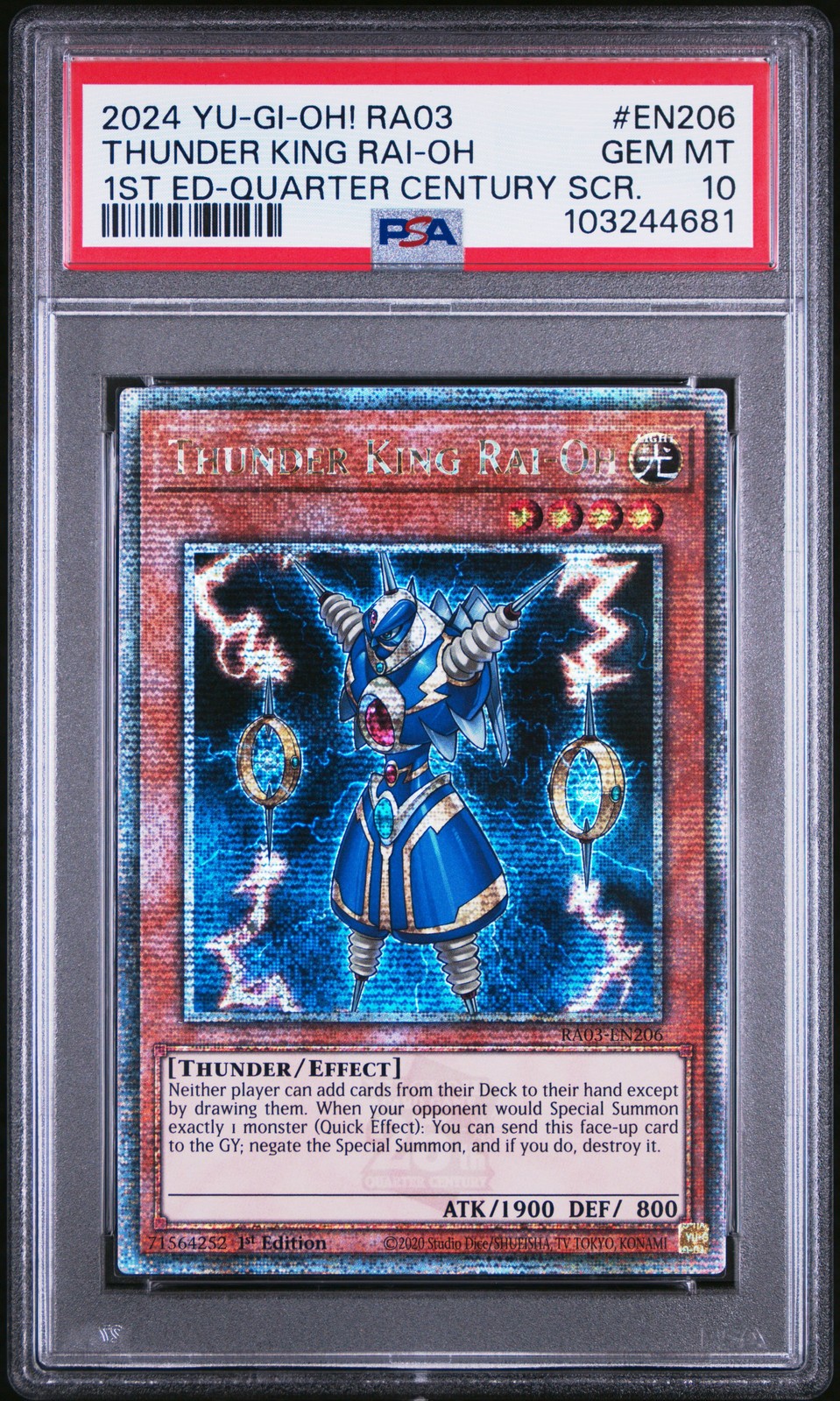 遊戯王英語版 2024 RA03-QUARTER CENTURY BONANZA THUNDER KING RAI-OH ライオウ #EN206 PSA 10 鑑定済【中古】｜Basqueバスク