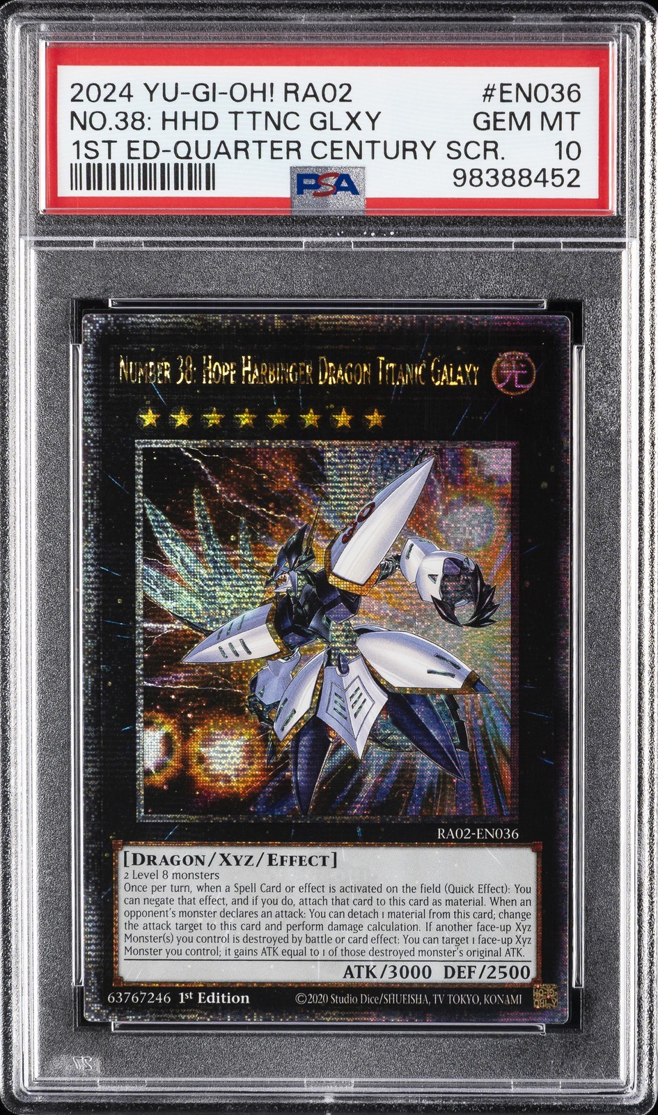 遊戯王英語版 2024 NUMBER 38: HOPE HARBINGER DRAGON TITANIC GALAXY #EN036 PSA 10 鑑定済【中古】｜Basqueバスク