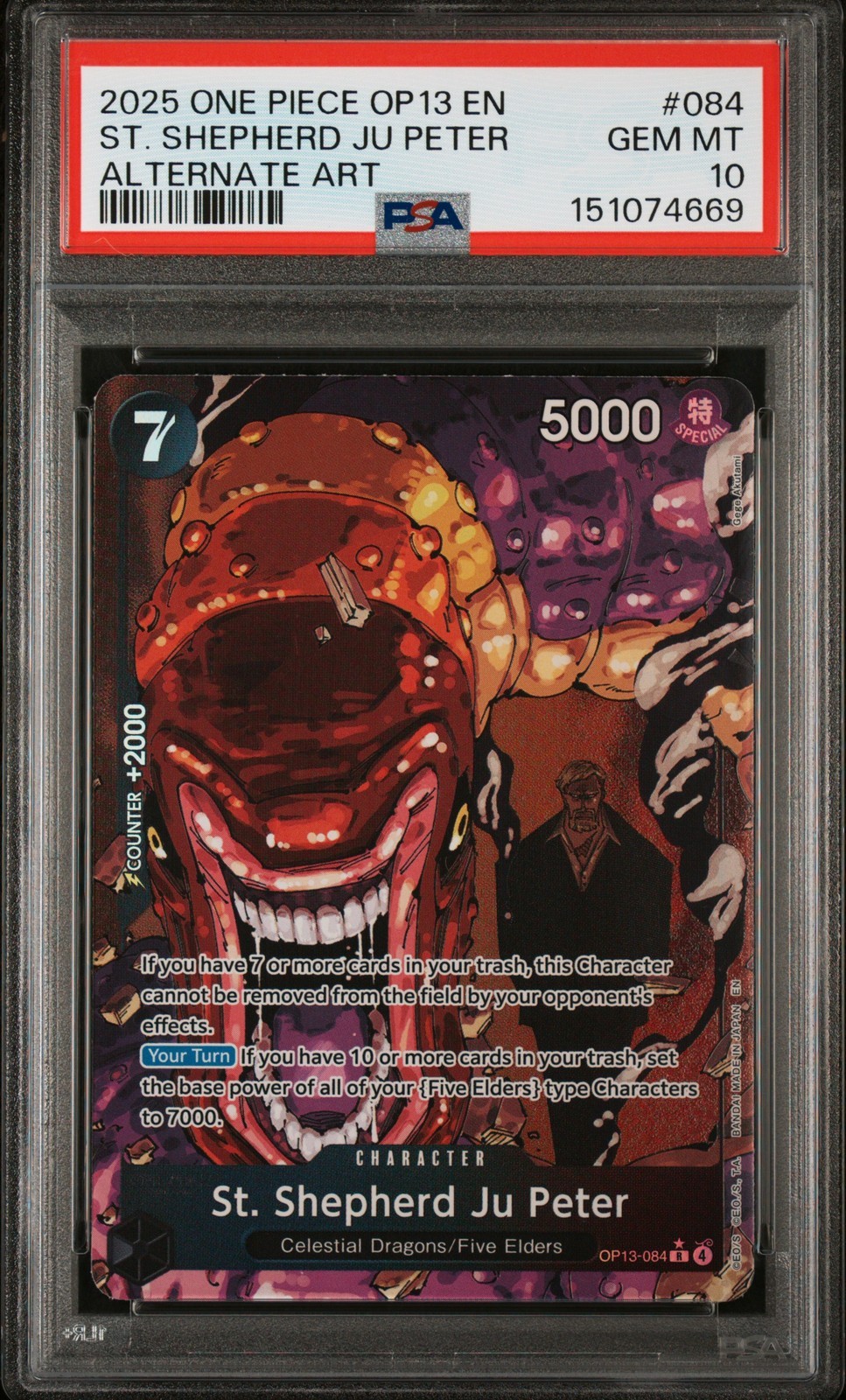 ワンピース英語版 2025 ONE PIECE OP13-CARRYING ON HIS WILL ST. SHEPHERD JU PETER #084 PSA 10 鑑定済【中古】|Basqueバスク
