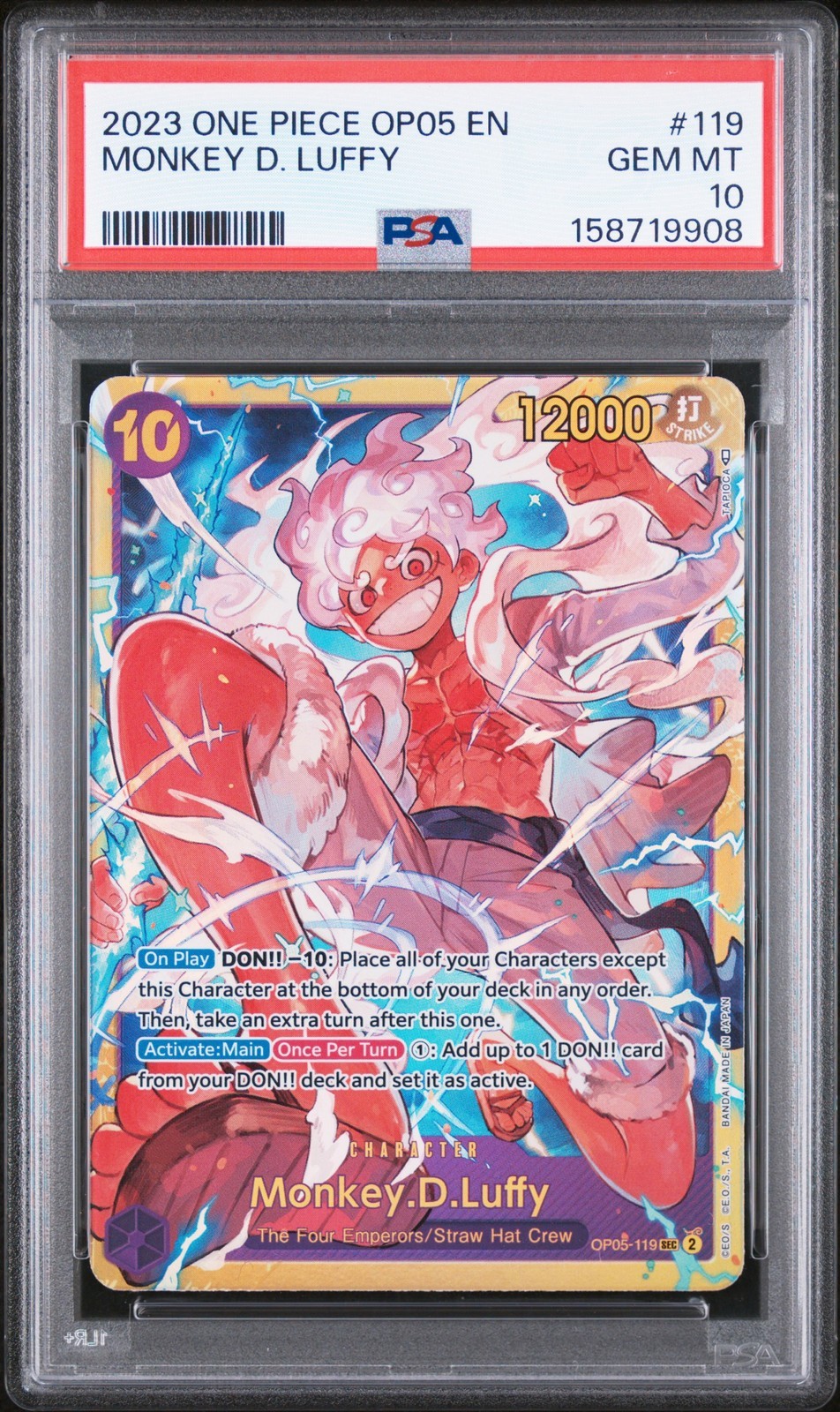 ワンピース英語版 2023 ONE PIECE OP05-AWAKENING OF THE NEW ERA MONKEY D. LUFFY #119 PSA 10 鑑定済【中古】｜Basqueバスク