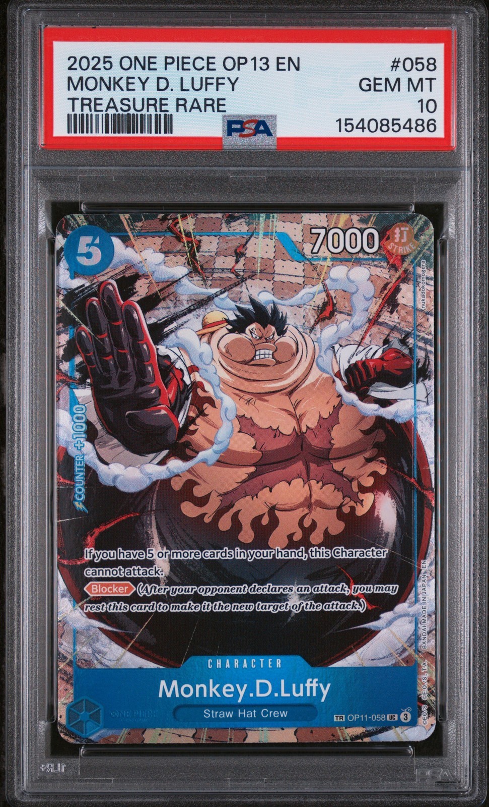 ワンピース英語版 2025 Carrying On His Will モンキー・D・ルフィ Treasure Rare OP13 PSA10 鑑定済【中古】|Basqueバスク