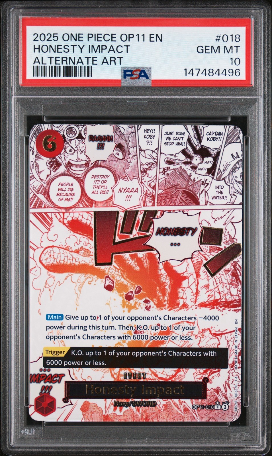 ワンピース英語版 2025 ONE PIECE OP11-A FIST OF DIVINE SPEED ALTERNATE ART HONESTY IMPACT PSA 10 鑑定済【中古】|Basqueバスク