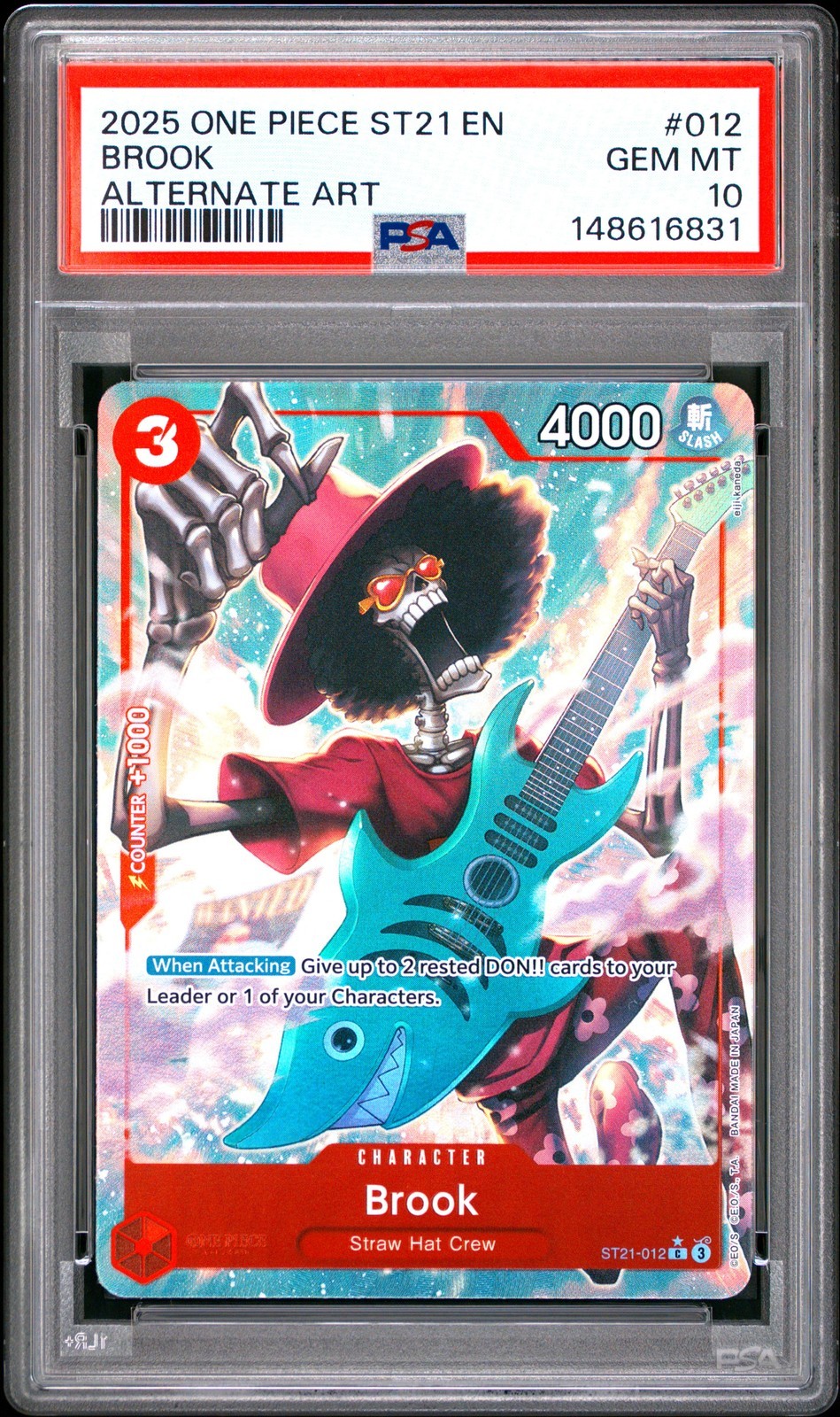 ワンピース英語版 2025 ONE PIECE STARTER DECK ST21-EX GEAR 5 BROOK ALTERNATE ART #012 PSA 10 鑑定済【中古】|Basqueバスク
