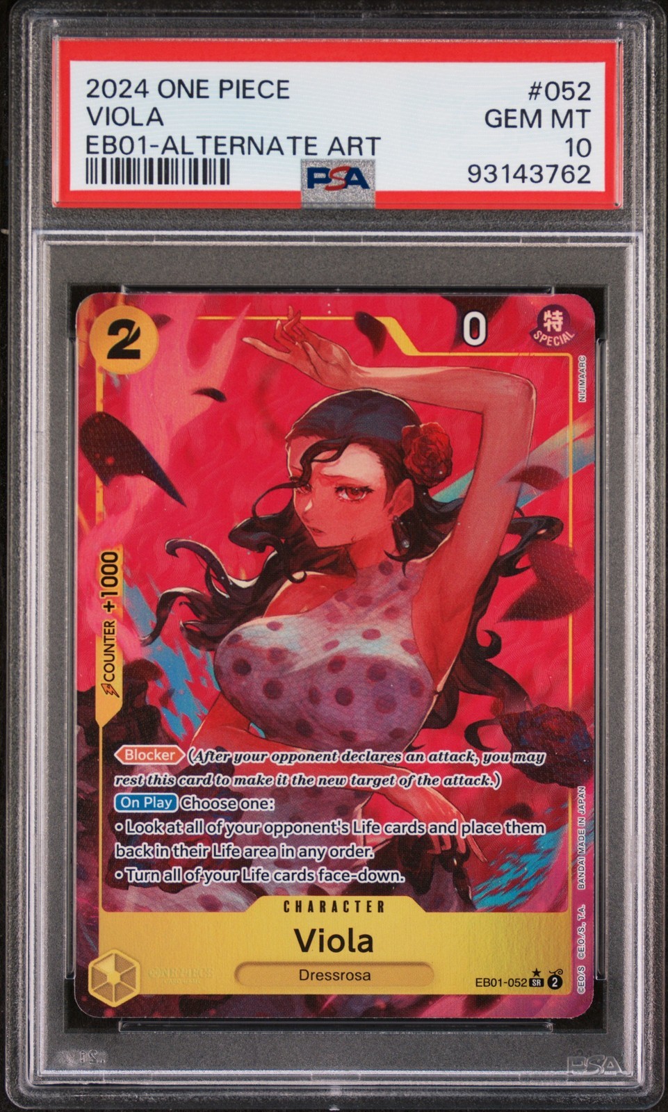 ワンピース英語版 2024 EB01-EXTRA BOOSTER -MEMORIAL COLL- VIOLA ALTERNATE ART EB01 PSA 10 鑑定済【中古】|Basqueバスク