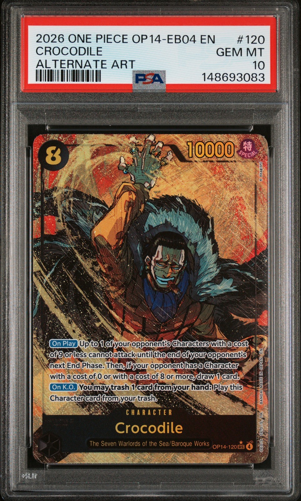 ワンピース英語版 2026 OP14-EB04 THE AZURE SEA'S SEVEN クロコダイル AA PSA 10 鑑定済【中古】|Basqueバスク