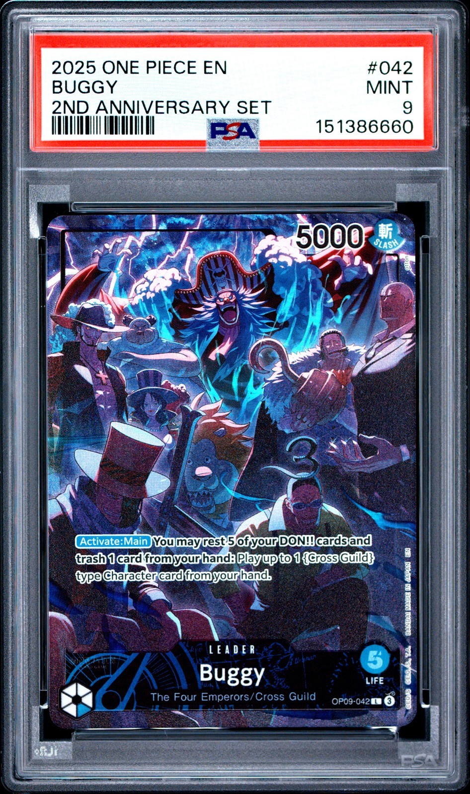 ワンピース英語版 2025 2nd Anniversary Set バギー Buggy #042 PSA 9 鑑定済【中古】|Basqueバスク