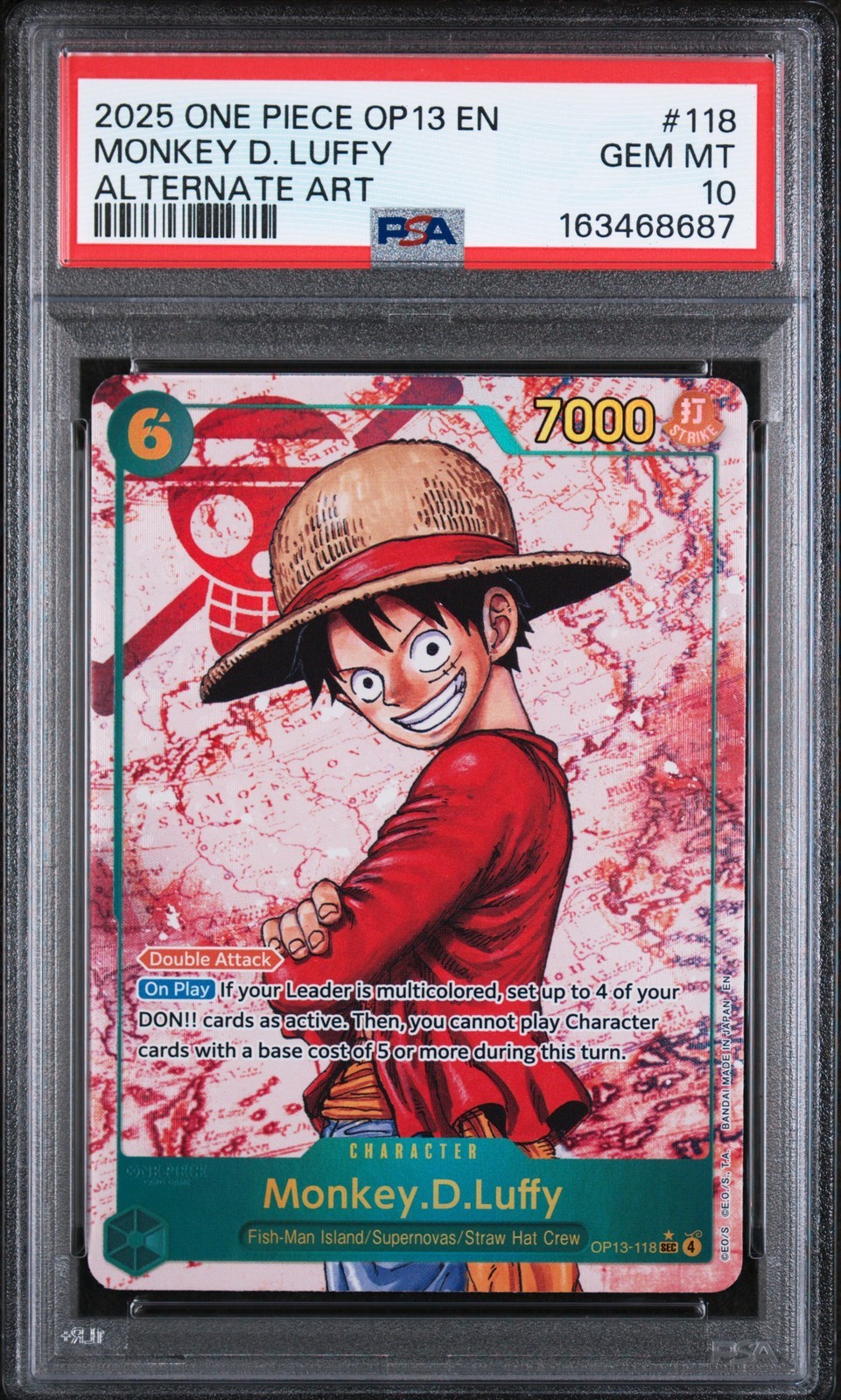 ワンピース英語版 2025 OP13-CARRYING ON HIS WILL MONKEY D. LUFFY ALTERNATE ART PSA 10 鑑定済【中古】｜Basqueバスク
