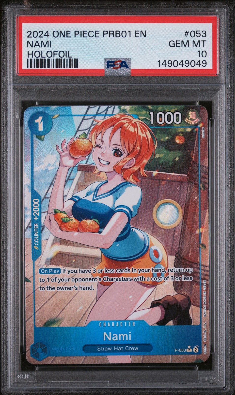 ワンピース英語版 2024 PRB01-PREMIUM BOOSTER -ONE PIECE CARD THE BEST- ナミ NAMI #053 PSA10 鑑定済【中古】｜Basqueバスク