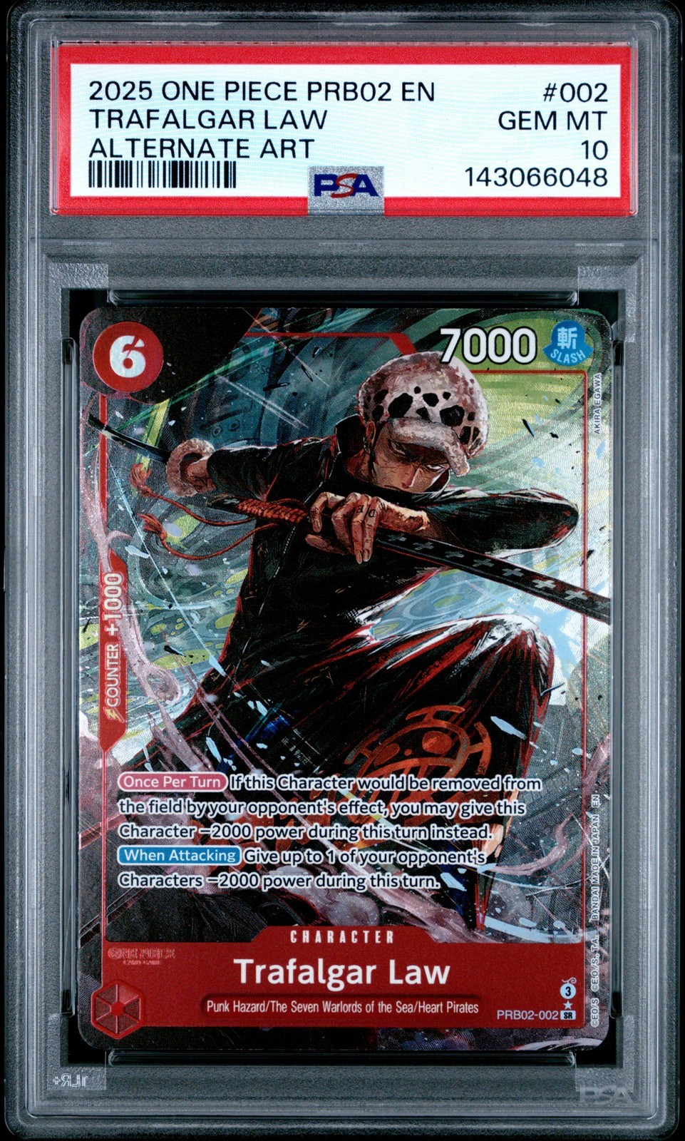 ワンピース英語版 2025 ALTERNATE ART TRAFALGAR LAW トラファルガー・ロー #002 PSA 10 鑑定済【中古】|Basqueバスク