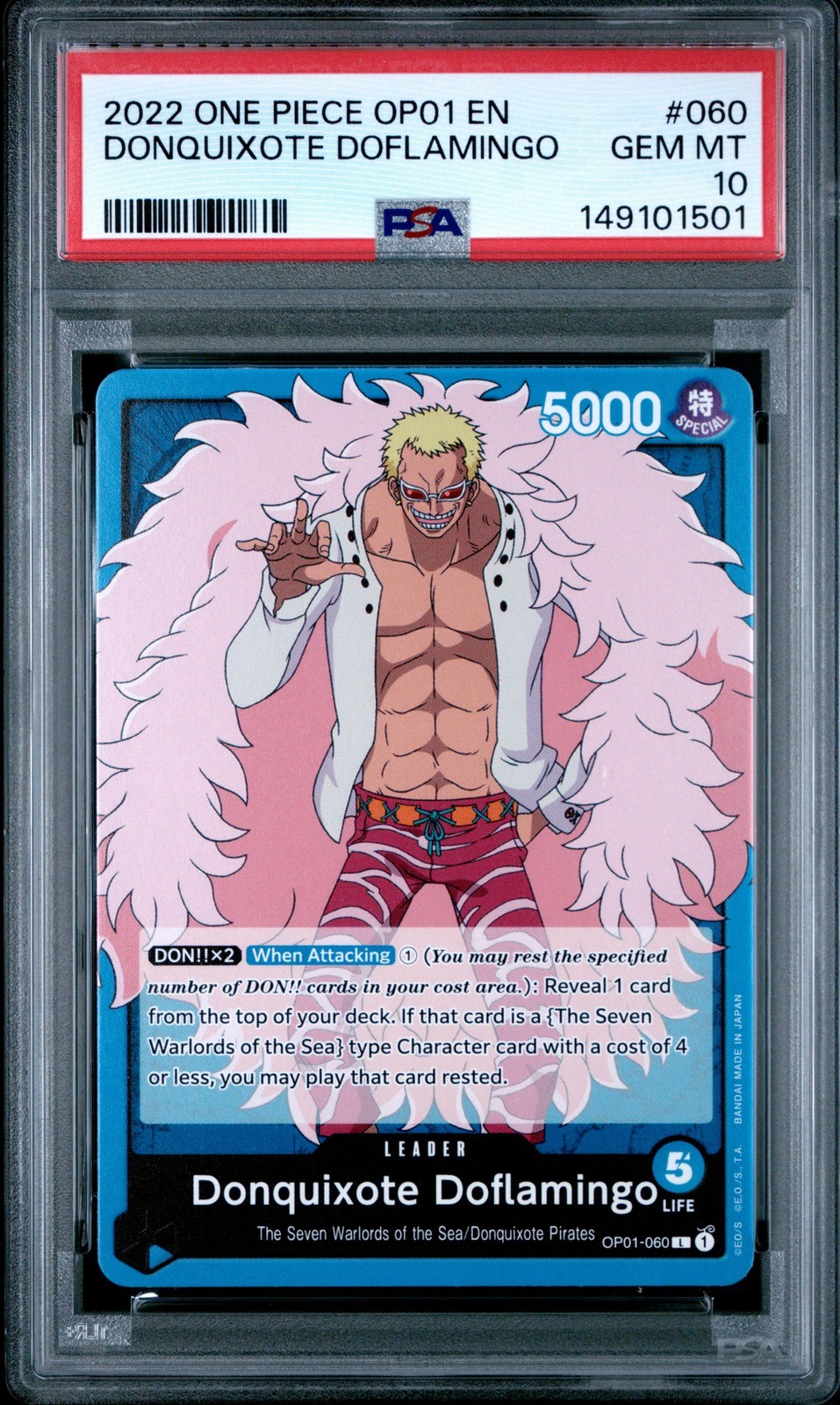 ワンピース英語版 2022 OP01-ROMANCE DAWN ドンキホーテ・ドフラミンゴ DONQUIXOTE DOFLAMINGO #060 PSA 10 鑑定済【中古】|Basqueバスク