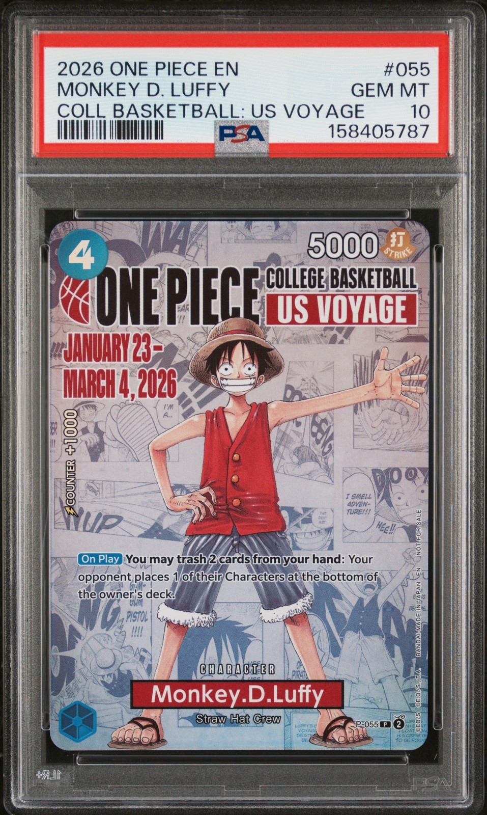 ワンピース英語版 2026 ONE PIECE PROMOS MONKEY D. LUFFY プロモ #055 PSA 10 鑑定済【中古】|Basqueバスク