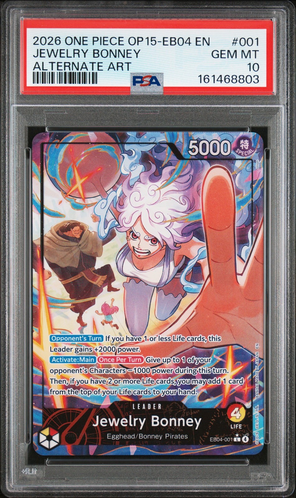 ワンピース英語版 2026 OP15-EB04-ADVENTURE ON KAMI'S ISLAND JEWELRY BONNEY #001 PSA 10 鑑定済【中古】|Basqueバスク