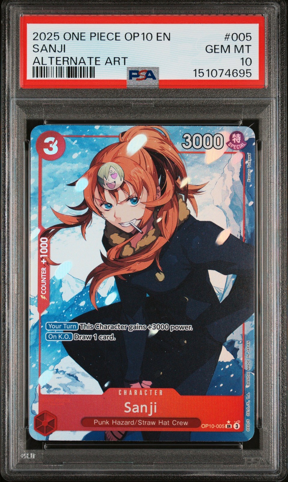 ワンピース英語版 2025 ONE PIECE OP10-ROYAL BLOOD SANJI サンジ ALTERNATE ART #005 PSA10 鑑定済【中古】|Basqueバスク