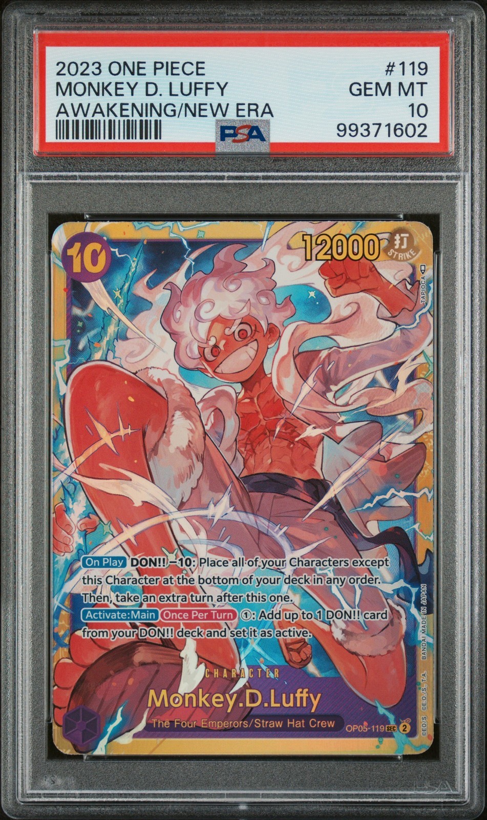ワンピース英語版 2023 ONE PIECE Awakening of the New Era モンキー・D・ルフィ #119 PSA 10 鑑定済【中古】｜Basqueバスク 44,980円