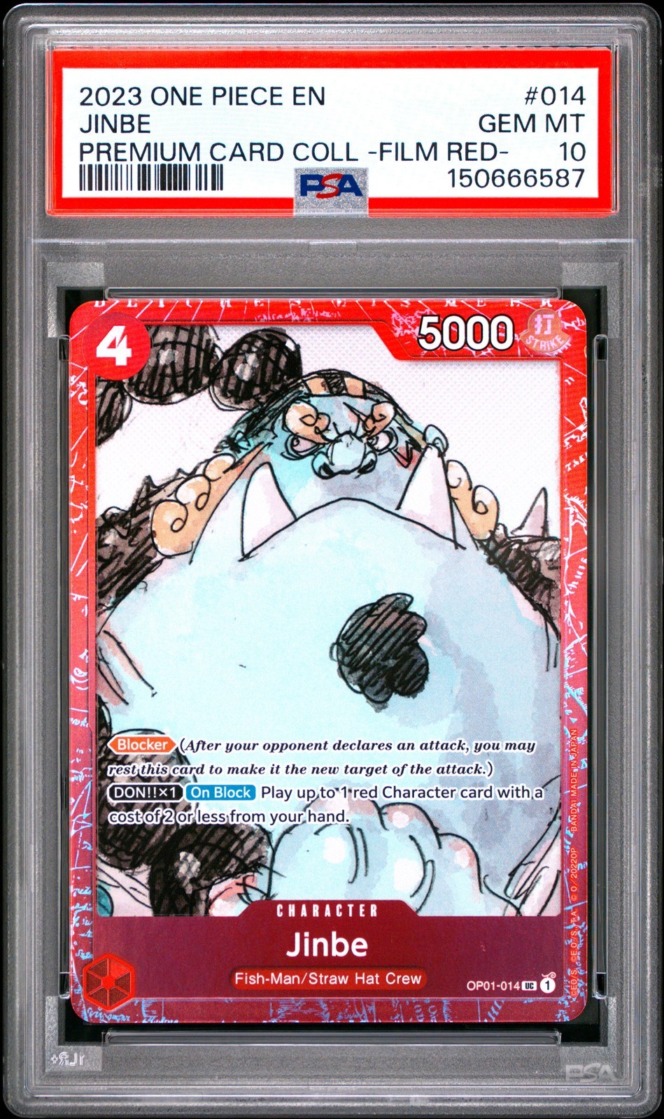ワンピース英語版 2023 PREMIUM CARD COLLECTION -ONE PIECE FILM RED- JINBE ジンベエ #014 PSA 10 鑑定済【中古】｜Basqueバスク