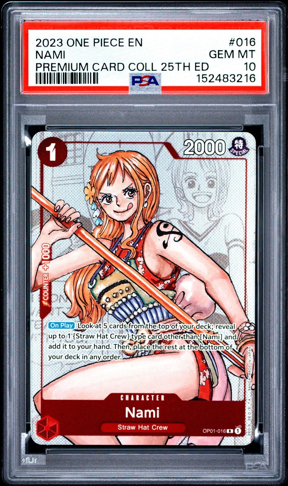 ワンピース英語版 2023 PREMIUM CARD COLLECTION 25TH EDITION NAMI(ナミ) #016 PSA 10 鑑定済【中古】｜Basqueバスク