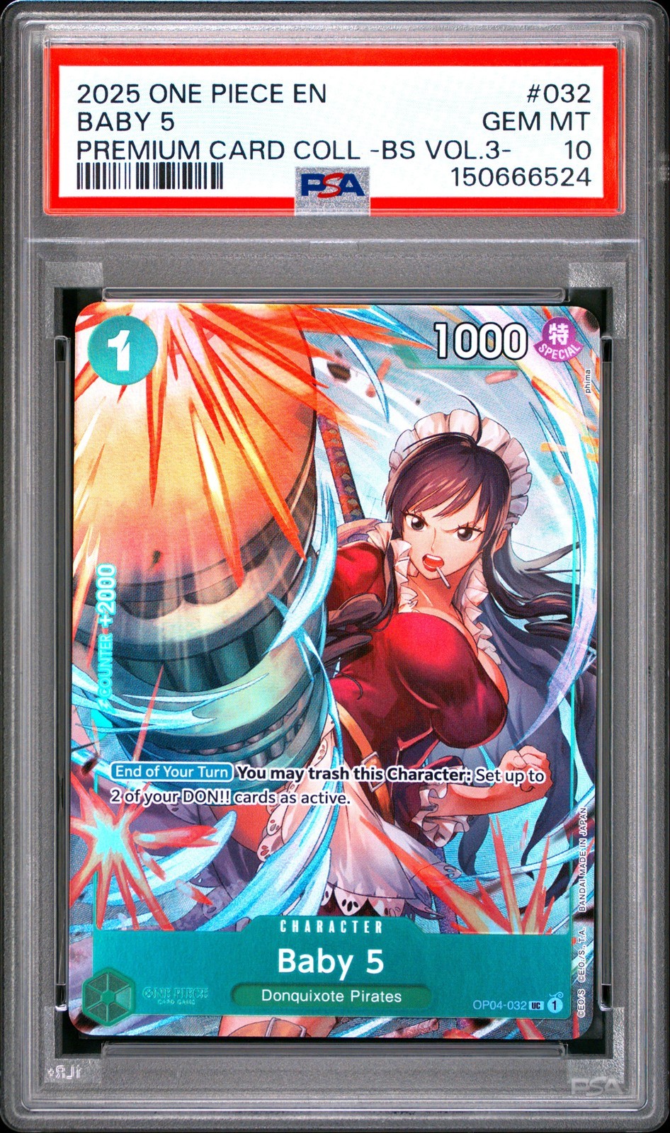 ワンピース英語版 2025 PREMIUM CARD COLLECTION -BEST SELECTION VOL.3- BABY 5 #032 PSA 10 鑑定済【中古】|Basqueバスク