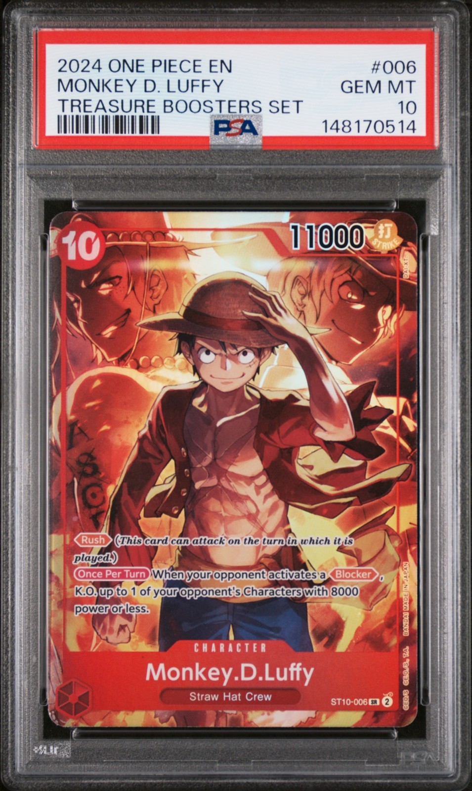 ワンピース英語版 2024 プロモ トレジャーブースターセット モンキー・D・ルフィ Monkey D. Luffy #006 PSA 10 鑑定済【中古】｜Basqueバスク