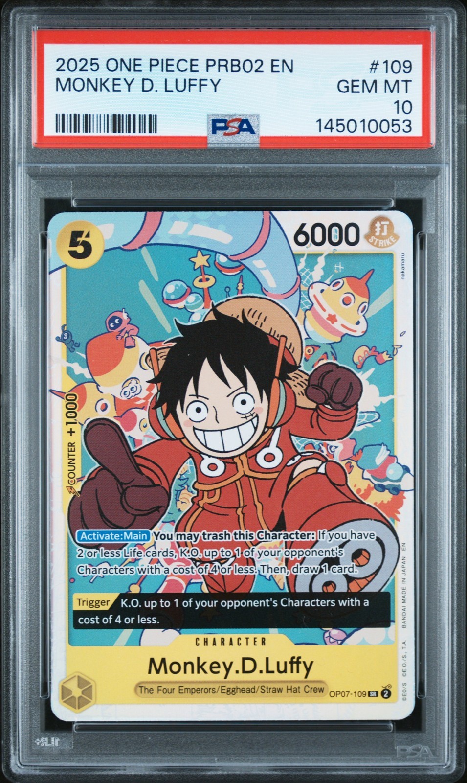 ワンピース英語版 2025 モンキー・D・ルフィ MONKEY D. LUFFY #109 PSA 10 鑑定済【中古】|Basqueバスク