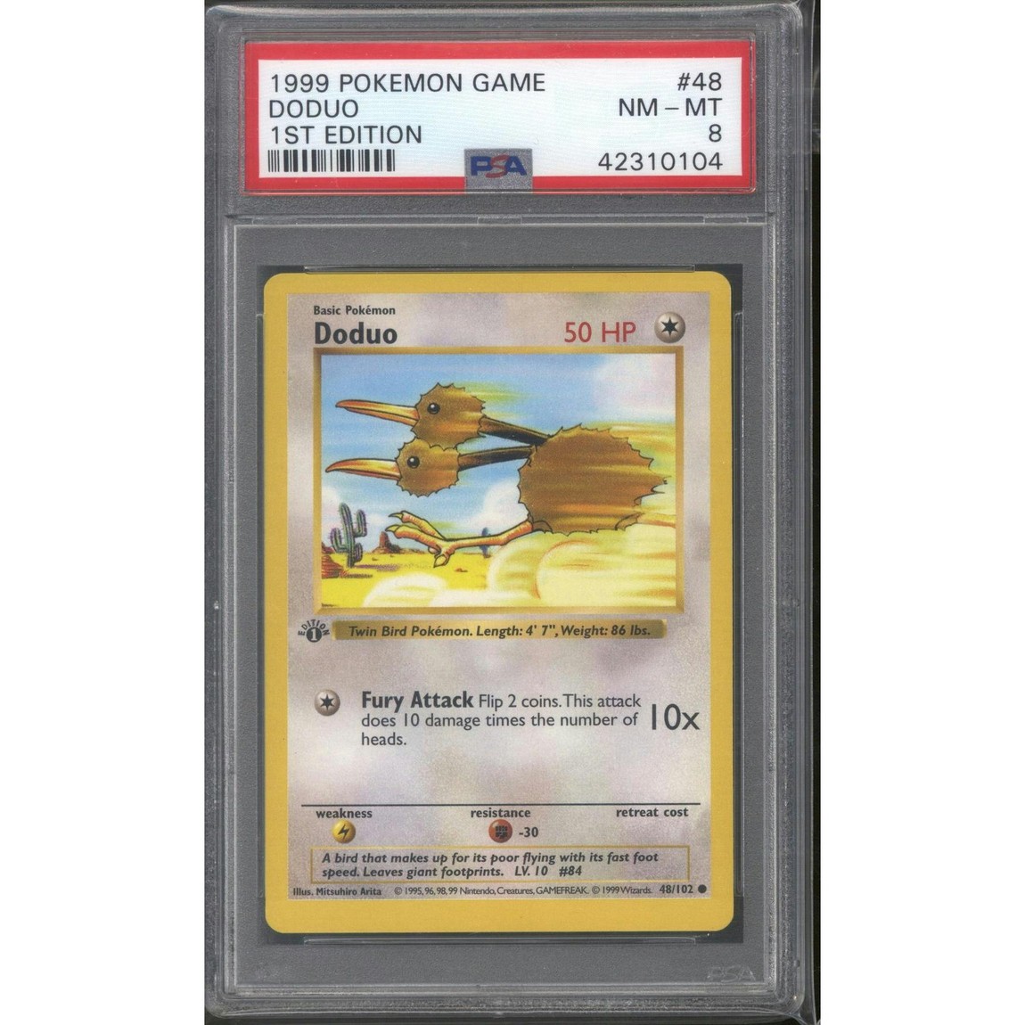 ポケモン英語版 Base Set 1st Edition Shadowless ドードー 48/102 PSA 8 鑑定済【中古】|Basqueバスク