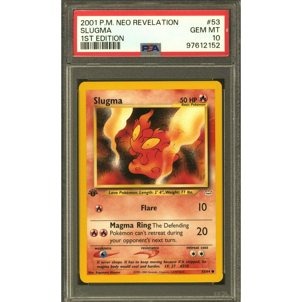 ポケモン英語版 2001 Neo Revelation 1st Edition マグマッグ 53/64 PSA10 鑑定済【中古】｜Basqueバスク