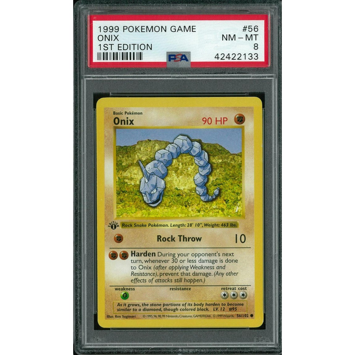 ポケモン英語版 1999 Base Set 1st Edition Shadowless イワーク 56/102 PSA 8 鑑定済【中古】|Basqueバスク
