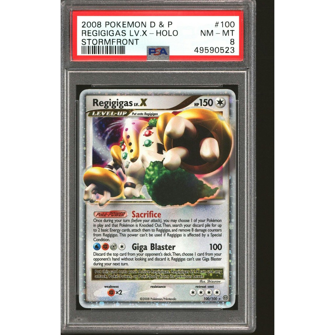 ポケモン英語版 D&P Stormfront レジギガス LV.X 100/100 PSA 8 鑑定済【中古】｜Basqueバスク