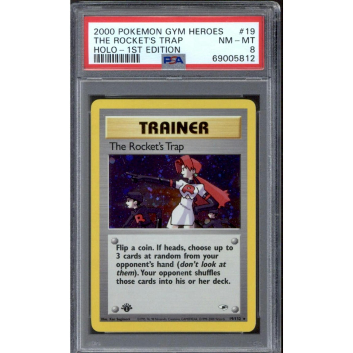 ポケモン英語版 2000 Pokemon Gym Heroes 1st Edition ロケット団の罠 Rocket's Trap 19/132 PSA 8 鑑定済【中古】|Basqueバスク