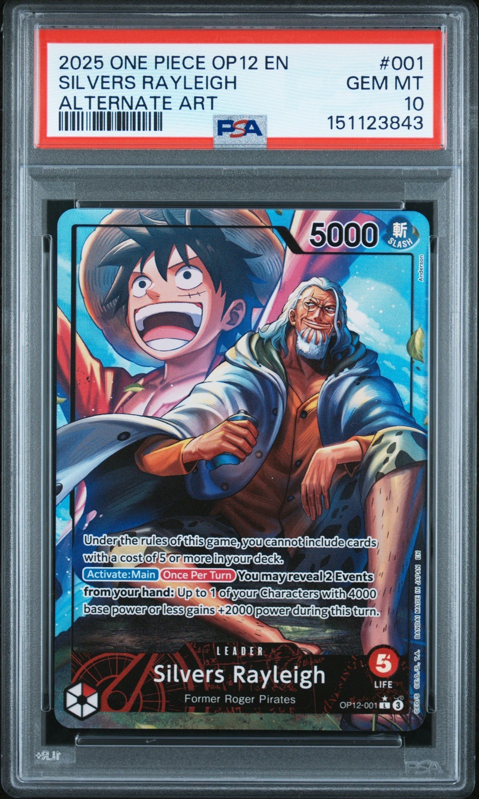 ワンピース英語版 2025 OP12-LEGACY OF THE MASTER シルバーズ・レイリー SILVERS RAYLEIGH PSA10 鑑定済【中古】|Basqueバスク