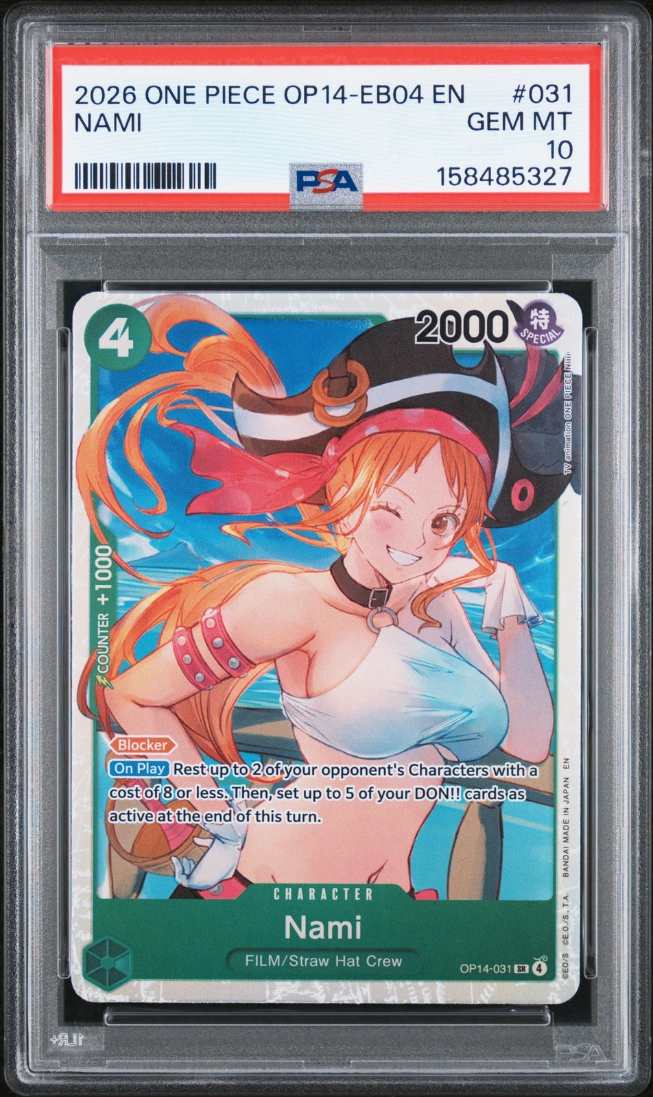 ワンピース英語版 2026 OP14-EB04-THE AZURE SEA'S SEVEN NAMI ナミ #031 PSA 10 鑑定済【中古】|Basqueバスク
