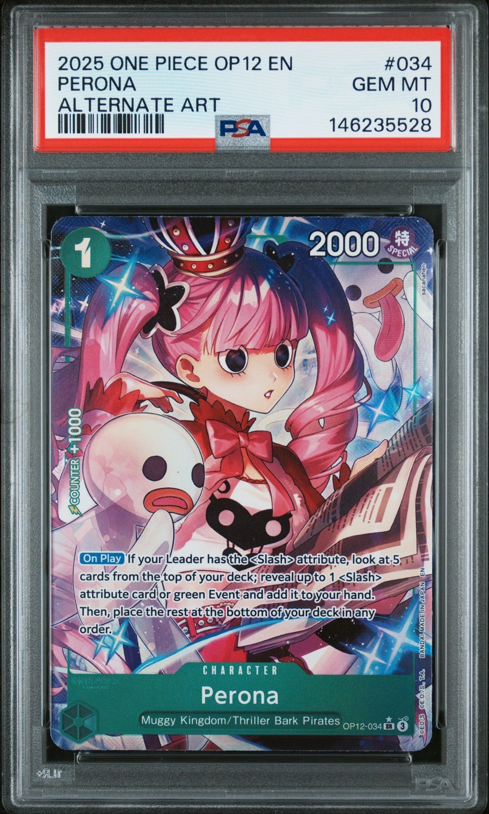 ワンピース英語版 2025 OP12-LEGACY OF THE MASTER PERONA ALTERNATE ART #034 PSA 10 鑑定済【中古】｜Basqueバスク