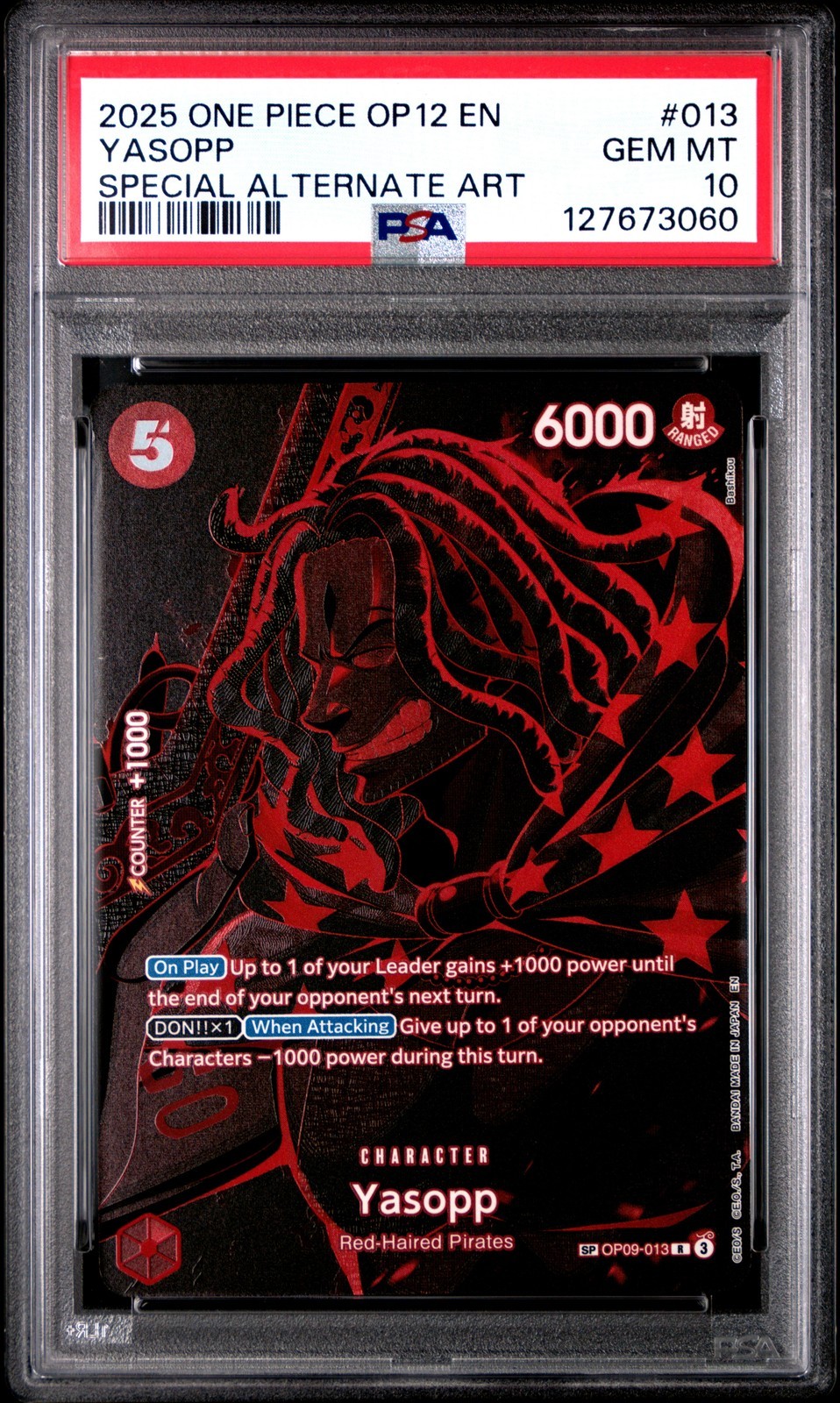 ワンピース英語版 2025 OP12 LEGACY OF THE MASTER YASOPP スペシャルオルタネートアート PSA 10 鑑定済【中古】｜Basqueバスク