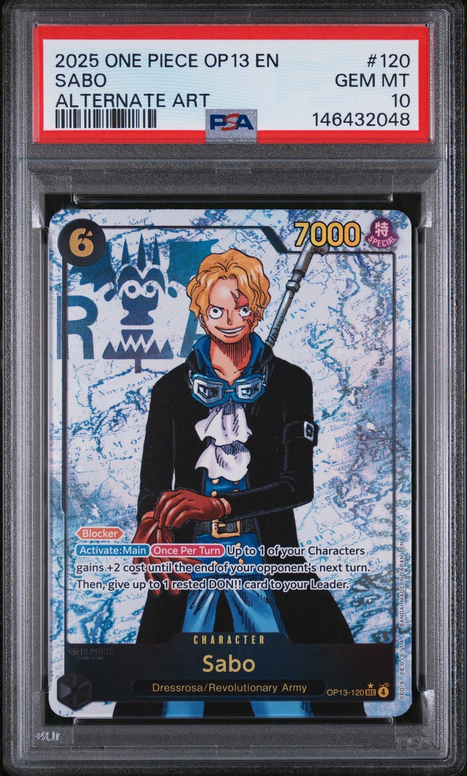 ワンピース英語版 2025 ONE PIECE OP13-CARRYING ON HIS WILL サボ SABO パラレル #120 PSA10 鑑定済【中古】|Basqueバスク