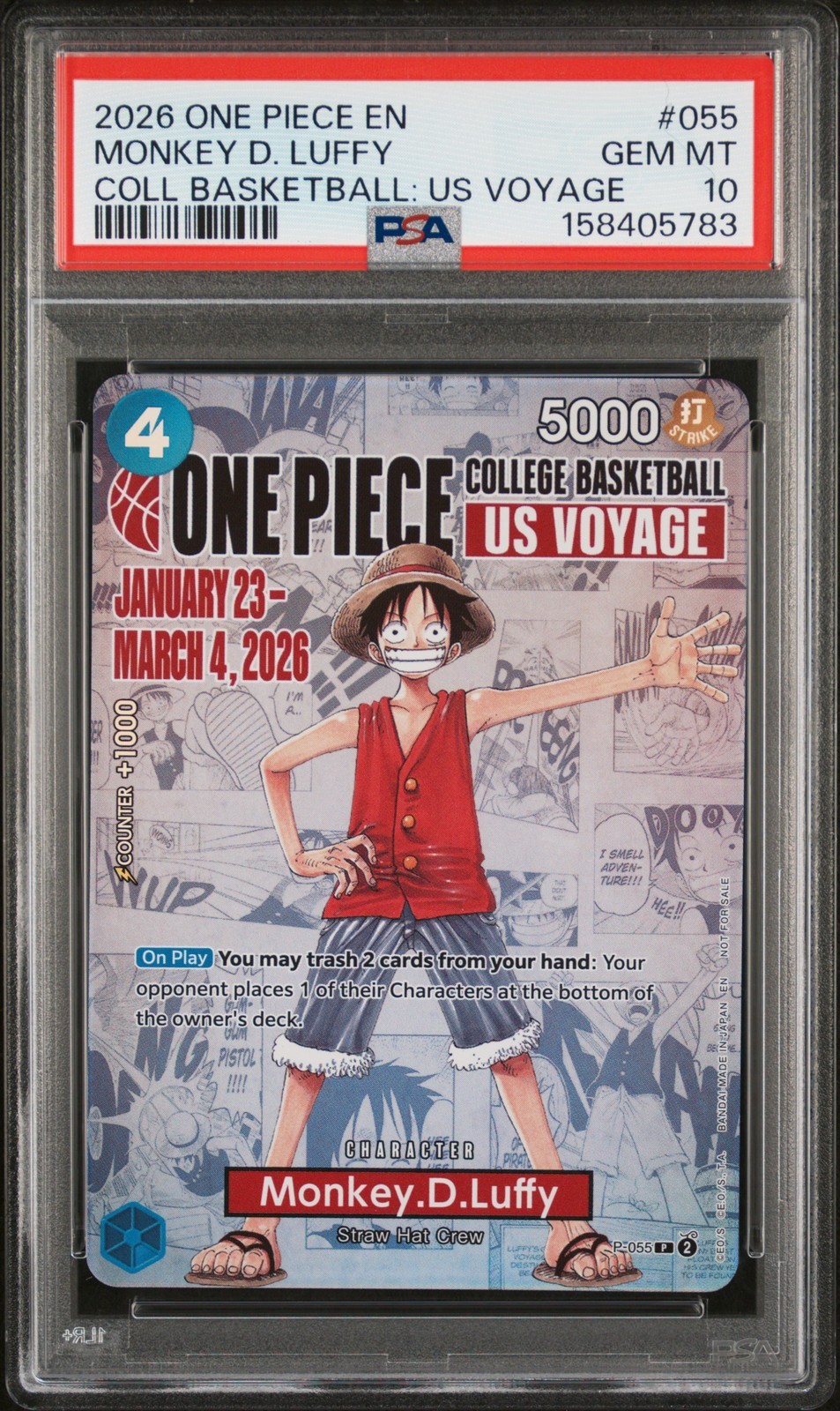 ワンピース英語版 2026 ONE PIECE PROMOS MONKEY D. LUFFY プロモ #055 PSA10 鑑定済【中古】|Basqueバスク