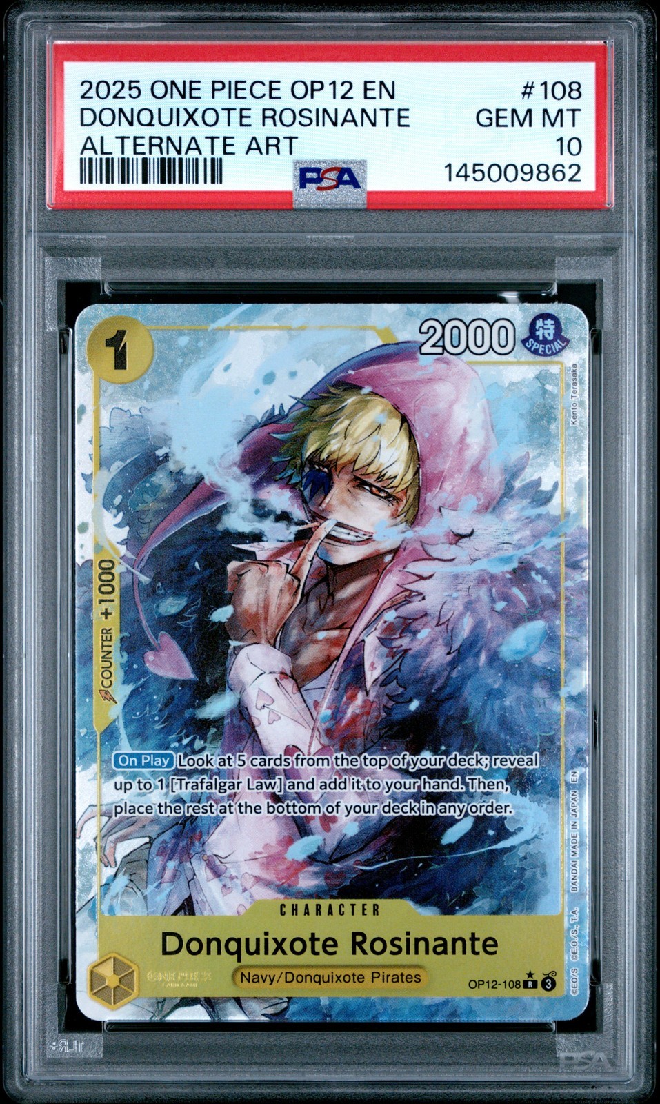 ワンピース英語版 2025 ONE PIECE OP12-LEGACY OF THE MASTER ドンキホーテ・ロシナンテ #108 PSA10 鑑定済【中古】｜Basqueバスク