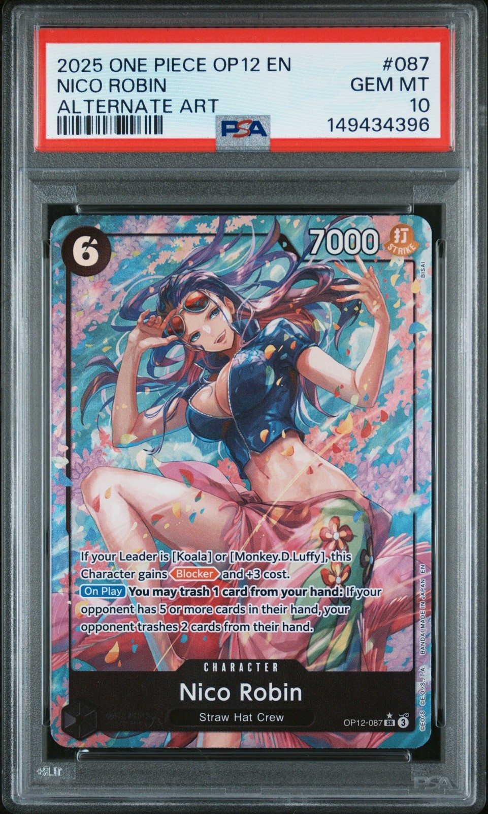 ワンピース英語版 2025 ONE PIECE OP12 LEGACY OF THE MASTER NICO ROBIN ALTERNATE ART #087 PSA 10 鑑定済【中古】|Basqueバスク