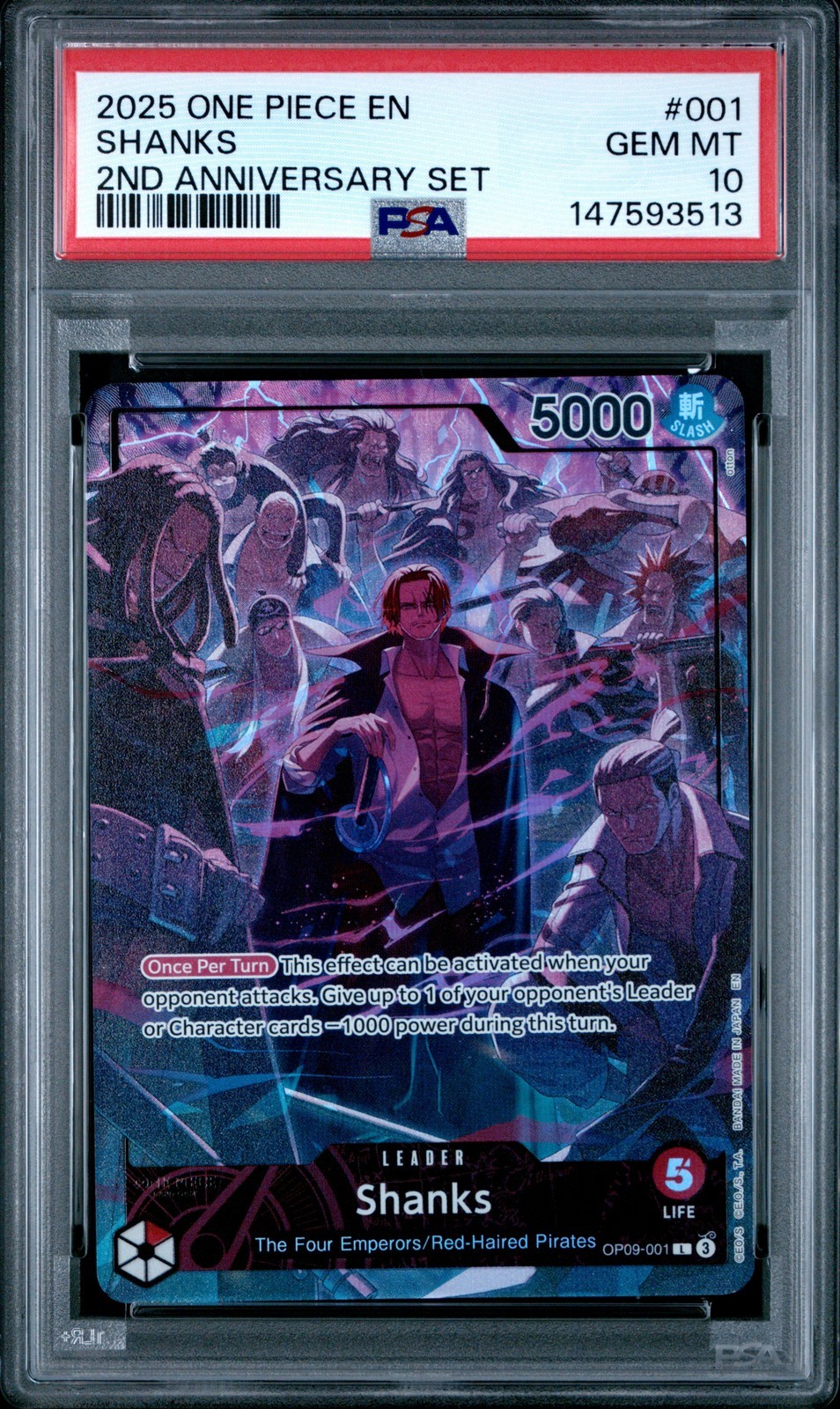 ワンピース英語版 2025 2nd Anniversary Set シャンクス Shanks #001 PSA 10 鑑定済【中古】｜Basqueバスク