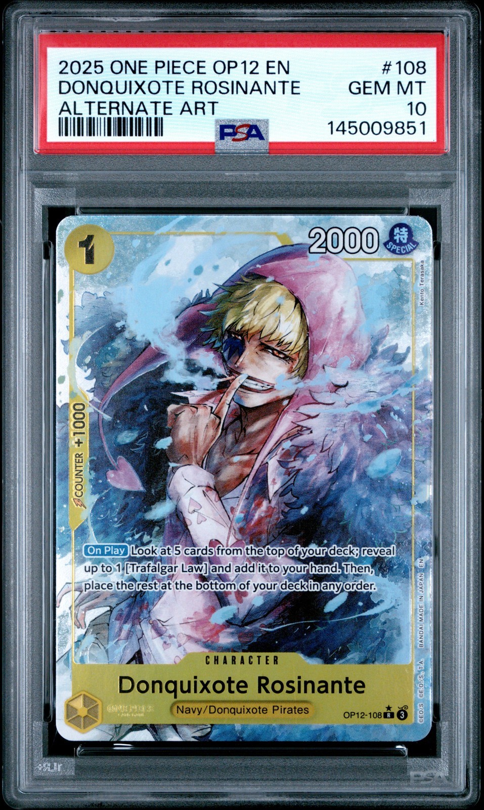 ワンピース英語版 2025 OP12-LEGACY OF THE MASTER DONQUIXOTE ROSINANTE #108 PSA 10 鑑定済【中古】｜Basqueバスク