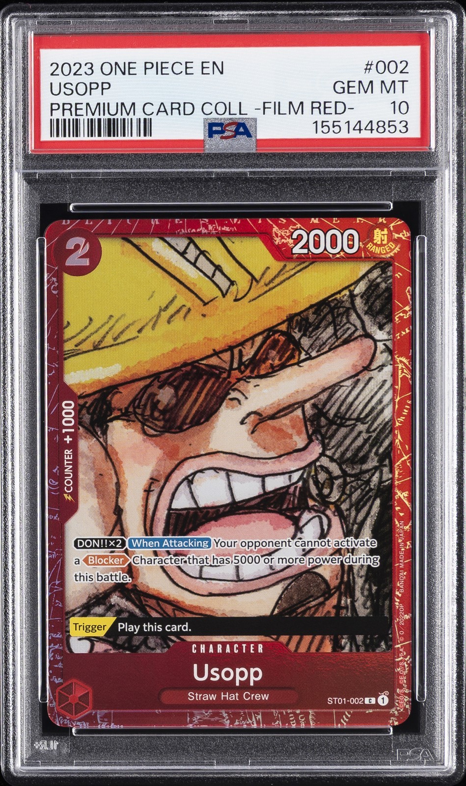 ワンピース英語版 2023 ONE PIECE PREMIUM CARD COLLECTION -ONE PIECE FILM RED- ウソップ USOPP プロモ #002 PSA 10 鑑定済【中古】｜Basqueバスク