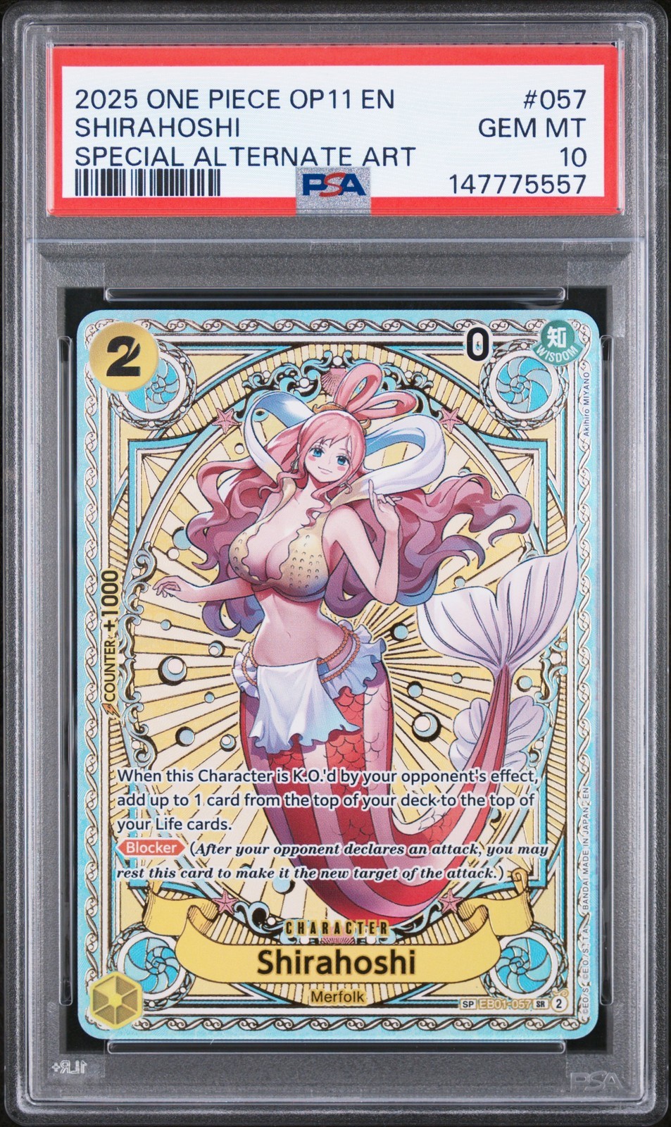 ワンピース英語版 2025 ONE PIECE OP11-A FIST OF DIVINE SPEED SHIRAHOSHI #057 PSA10 鑑定済【中古】|Basqueバスク