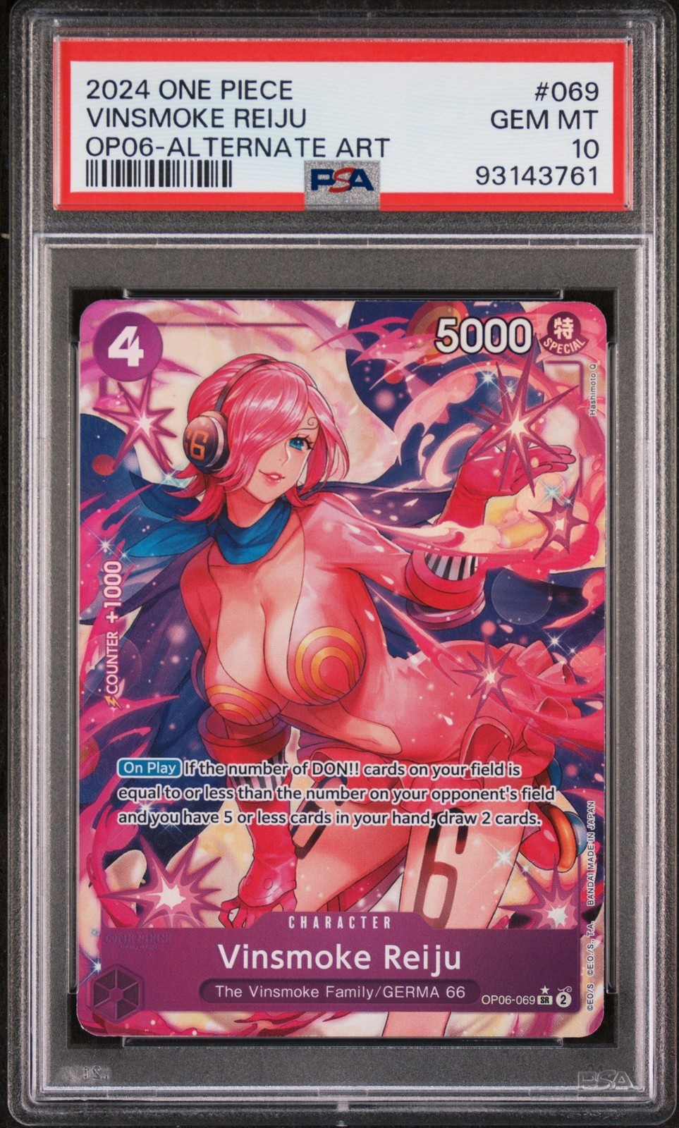 ワンピース英語版 2024 OP06 Wings of the Captain ヴィンスモーク・レイジュ Alternate Art PSA 10 鑑定済【中古】｜Basqueバスク 60,060円